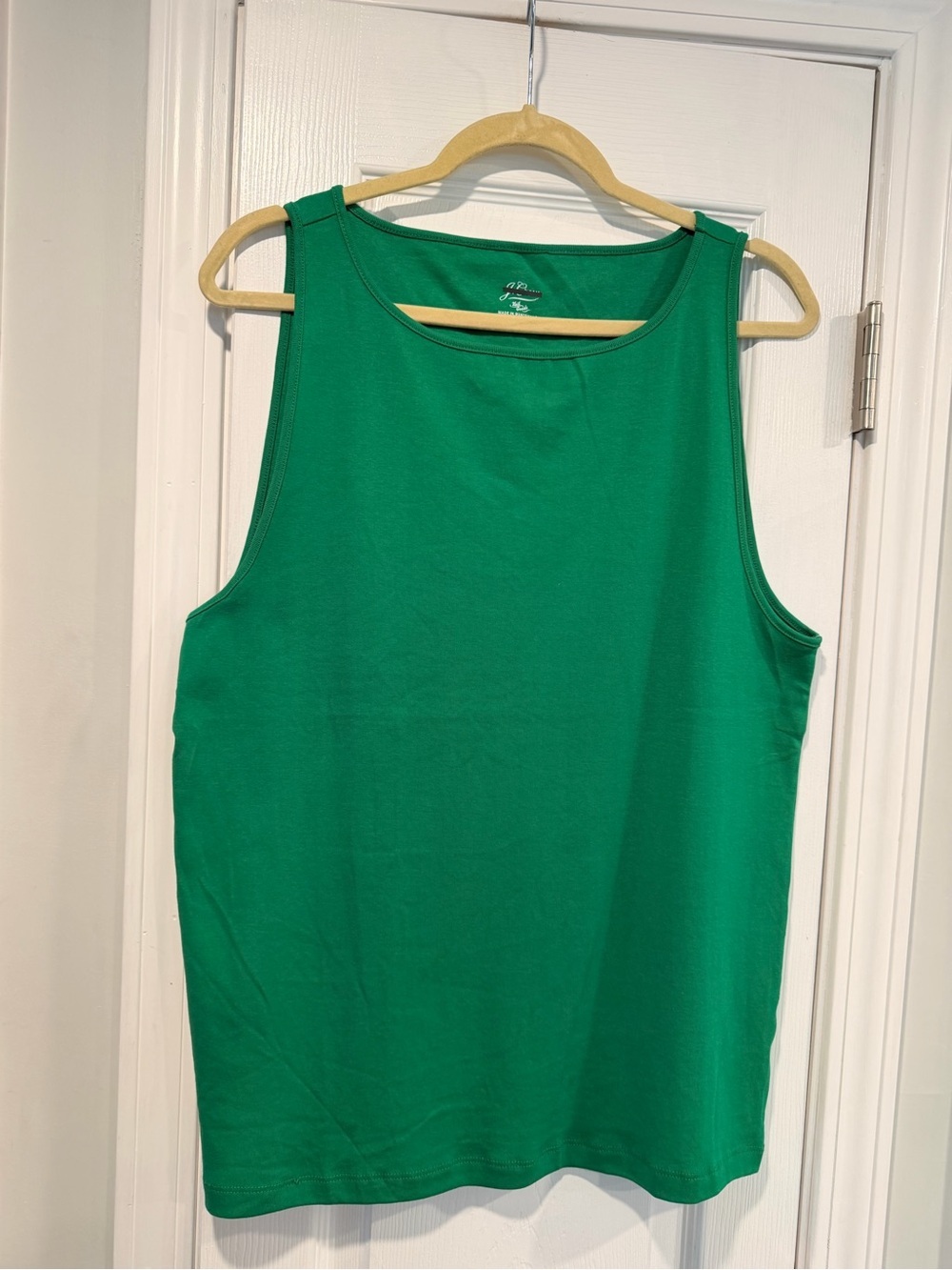 NWOT J. Crew Size 3X Mid Weight Boat Neck Kelly Green Knit Cotton Tank Top